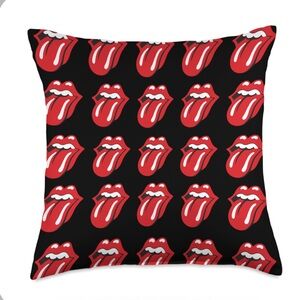 Official Rolling Stones Brand ‘Classic Repeat Tongue’ Accent Pillow 18x18”